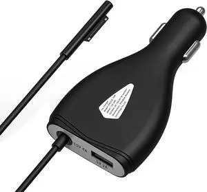 Surface Car Charger, 70W 15V 4A Power Supply for Microsoft Surface Pro 5/Pro 6/Pro 7/Pro 8/Pro X, Surface Book, Surface Go, Surface Laptop with 5V 2A USB Charging Port (5Ft Cord)