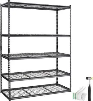 VEVOR Storage Shelving Unit 5-Tier Adjustable 2000 lbs Capacity 60"x24"x78" VEVOR Storage Shelving Unit 5-Tier Adjustable 2000 lbs Capacity 60"x24"x78"