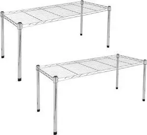 Simple Deluxe Heavy Duty 1-Shelf Shelving, Adjustable Storage Units, Steel Organizer Wire Rack, 29.92" W x 13.78" D x 14.96" H, Chrome,2-Pack Simple Deluxe Heavy Duty 1-Shelf Shelving, Adjustable Storage Units, Steel Organizer Wire Rack, 29.92" W x 13.78" D x 14.96" H, Chrome,2-Pack