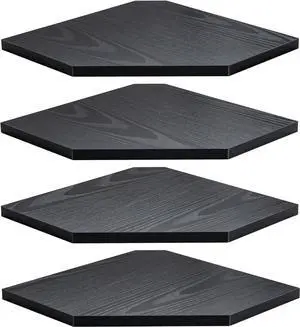 Fun Memories Corner Shelf Wall Mount, Floating Corner Shelves, Set of 4 Corner Wall Shelf Organizer, Rustic Wood Wall Storage Display Shelves for Living Room Bedroom Bathroom Kitchen, Classic Black Fun Memories Corner Shelf Wall Mount, Floating Corner Shelves, Set of 4 Corner Wall Shelf Organizer, Rustic Wood Wall Storage Display Shelves for Living Room Bedroom Bathroom Kitchen, Classic Black