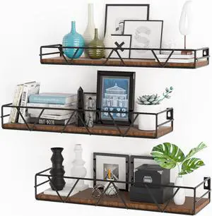 Floating Shelves Set of 3, Wood Wall Shelf, Farmhouse Shelf for Bedroom Floating Shelves Set of 3, Wood Wall Shelf, Farmhouse Shelf for Bedroom
