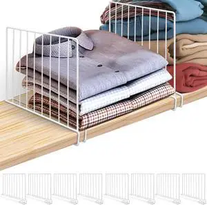 Shelf Dividers for Closet Organization, 8 Pack Metal Closet Shelf Dividers, Closet Shelf Organizer for Wood Closet Separator Shelf Dividers for Closet Organization, 8 Pack Metal Closet Shelf Dividers, Closet Shelf Organizer for Wood Closet Separator