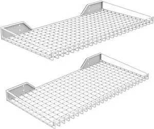 Ultrawall Wall Mounted Storage Shelf for Garage, 2 Pack Metal Shelf Rack Ultrawall Wall Mounted Storage Shelf for Garage, 2 Pack Metal Shelf Rack