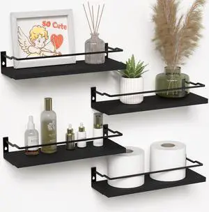 RICHER HOUSE Floating Shelves Bathroom, Small Wall Shelf Over Toilet 4 Set RICHER HOUSE Floating Shelves Bathroom, Small Wall Shelf Over Toilet 4 Set