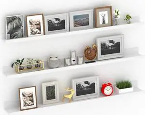Giftgarden 47 Inch White Floating Shelves for Wall Mount, Modern Long Wood Wall Shelf Ledge for Bathroom Bedroom Living Room Kitchen Nursery Storage, Set of 3 Different Sizes Giftgarden 47 Inch White Floating Shelves for Wall Mount, Modern Long Wood Wall Shelf Ledge for Bathroom Bedroom Living Room Kitchen Nursery Storage, Set of 3 Different Sizes
