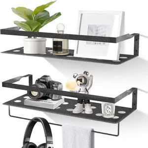 Uten Floating Shelves Metall Set of 2, Wall Mounted 16 inch Uten Floating Shelves Metall Set of 2, Wall Mounted 16 inch