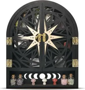Crystal Shelf for Wall, Gothic Display Cabinet, Goth Witchy Wall Decor Crystal Shelf for Wall, Gothic Display Cabinet, Goth Witchy Wall Decor