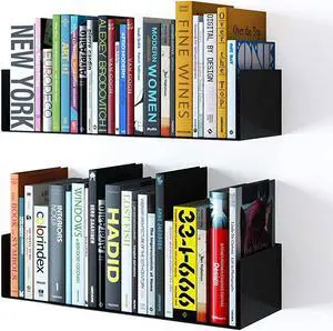 Wallniture Bali Floating Wall Mount Metal U Shape Shelf Book CD DVD Storage Display Bookcase Black Set of 2 Wallniture Bali Floating Wall Mount Metal U Shape Shelf Book CD DVD Storage Display Bookcase Black Set of 2