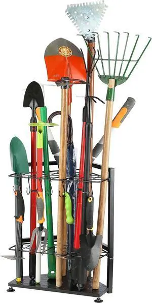 UU-Major Garden Tool Organizer,Yard Tool Rack Heavy Duty,Free Standing for Garage Corner,Garage Organization,Garage Organizers and Storage,Garden Tool Holder for Lawn,Shed,Outdoor,Metal UU-Major Garden Tool Organizer,Yard Tool Rack Heavy Duty,Free Standing for Garage Corner,Garage Organization,Garage Organizers and Storage,Garden Tool Holder for Lawn,Shed,Outdoor,Metal