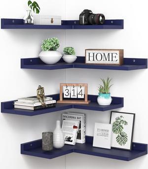 4 Tier Corner Floating Shelves factory Wall Mounted Set of 4, Rustic Wood Corner qaq