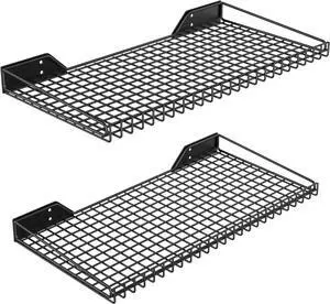 Ultrawall Wall Mounted Storage Shelf for Garage, 2 Pack Metal Shelf Rack Ultrawall Wall Mounted Storage Shelf for Garage, 2 Pack Metal Shelf Rack