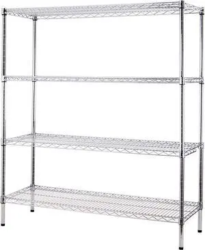 24" Deep x 42" Wide x 54" High 4 Tier Chrome Wire Shelving Kit | NSF Commercial Storage Rack Unit 24" Deep x 42" Wide x 54" High 4 Tier Chrome Wire Shelving Kit | NSF Commercial Storage Rack Unit
