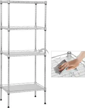 4 Tier Storage Shelves, Adjustable Wire Shelf Rack 18 x 12 x 44 4 Tier Storage Shelves, Adjustable Wire Shelf Rack 18 x 12 x 44