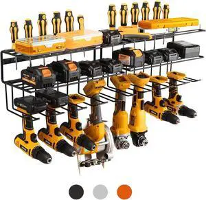 Power Tool Organizer for Tool Storage,Drill Holer Wall Mount,Storage Rack for Garage Organization, Wall Organizer with Shelf,Heavy Duty for Lifetime Use(2 Pack Black) Power Tool Organizer for Tool Storage,Drill Holer Wall Mount,Storage Rack for Garage Organization, Wall Organizer with Shelf,Heavy Duty for Lifetime Use(2 Pack Black)