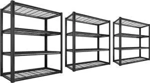 REIBII 40" W Storage Shelves with Wire Mesh Panels for Garage Organization REIBII 40" W Storage Shelves with Wire Mesh Panels for Garage Organization