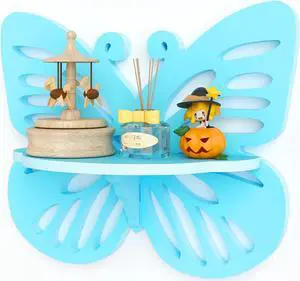 Butterfly Shaped Nursery Wall Deor Floating Shelf, Small Decorative Shelf Wall Mounted, Cute Wall Display Rack for Kids Room, Hanging Wall Shelf for Toys, Plants and Decorations Storage,Light Blue Butterfly Shaped Nursery Wall Deor Floating Shelf, Small Decorative Shelf Wall Mounted, Cute Wall Display Rack for Kids Room, Hanging Wall Shelf for Toys, Plants and Decorations Storage,Light Blue