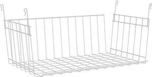 ClosetMaid Wire Hanging Shelf Basket for Storage, Organization in Closet or Pantry, No Assembly or Installation, Durable, White ClosetMaid Wire Hanging Shelf Basket for Storage, Organization in Closet or Pantry, No Assembly or Installation, Durable, White