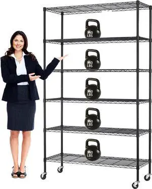 Dopinmin 6-Tier Storage Shelf, Wire Shelving Unit Pantry Shelves,Black Dopinmin 6-Tier Storage Shelf, Wire Shelving Unit Pantry Shelves,Black