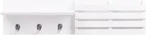 Kiera Grace Sydney Floating Shelf, Modern Wall Mounted Shelf with 3 Metal Hooks and Mail Holder for Home, Office, 24", White, 1Pack Kiera Grace Sydney Floating Shelf, Modern Wall Mounted Shelf with 3 Metal Hooks and Mail Holder for Home, Office, 24", White, 1Pack