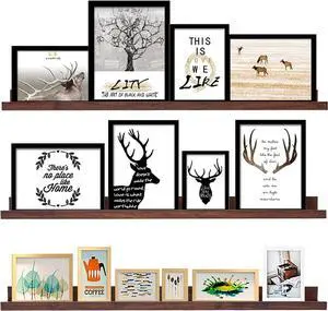 AZSKY Floating Shelves Wall Mount Deep Walnut for Wall Storage 36 Inch Rustic Picture Photo Ledge Shelf with Lip Nursery Book Shelves for Kids Room Bedroom Bathroom Living Room Kitchen Decor Set of 3 AZSKY Floating Shelves Wall Mount Deep Walnut for Wall Storage 36 Inch Rustic Picture Photo Ledge Shelf with Lip Nursery Book Shelves for Kids Room Bedroom Bathroom Living Room Kitchen Decor Set of 3