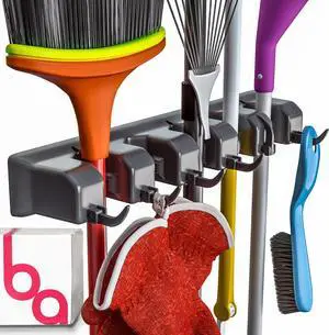 EXTRA GRIP Mop & Broom Holder Wall Mount - Wall Hanging Garden Tool & Utility Closet Organizer, Mop & Broom Hook, Broom Hanger Wall Mount, Mop Broom Organizer, Wall Mounted Broom Rack Storage (2 Pack) EXTRA GRIP Mop & Broom Holder Wall Mount - Wall Hanging Garden Tool & Utility Closet Organizer, Mop & Broom Hook, Broom Hanger Wall Mount, Mop Broom Organizer, Wall Mounted Broom Rack Storage (2 Pack)