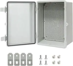 Junction Box ABS Plastic IP65 Waterproof Dustproof Universal Electrical Enclosure, Hinged Shell Outdoor and Indoor Usage Project Box11.4"x 7.5" x 5.5"(290 x 190 x 140mm), Grey