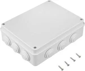 ABS Plastic Dustproof Waterproof IP65 Junction Box Universal Electrical Project Enclosure White 10"x7.9"x3.1"(255mmx200mmx80mm)