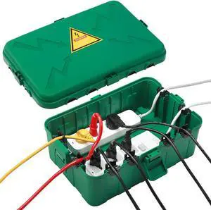 Hrensaw Large Outdoor Electrical Box(12.5x8.5x5inch),IP54 Waterproof Outdoor Outlet Covers,Weatherproof Extension Cord Covers Protect Outlet,Plug,Timer,Power Strip,Holiday Light,Green