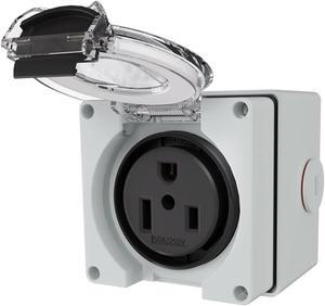 STARELO 50Amp Power Outlet Box,NEMA 6-50R Receptacle,250Volt Heavy-Duty Outdoor dustproof and Weatherproof for Electric Vehicles, generators, Welding Machines, etc.ETL Listed.(NEMA 6-50R Box)