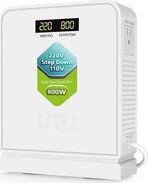 UMI Step Down Voltage Converter 800 Watts 220V to 110V for US Canada Japan Electrical Appliances Use in Europe and Asia 220-240v Power System - Adopt Toroidal Transformer - Stable and Safe