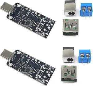 2PCS USB-C PD QC DC5V 9V 12V 15V 20V Adjustable Voltage Power Trigger Module 5A Type-C Male Input