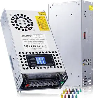 60V Adjustable dc Power Supply 600W,Switching Power Supply AC 110V/220V to DC 0-60V DC Converter with LED Digital Display, 5V 12V 24V 48V Buck Converter for 3D Printer,CCTV,Dimmable LEDs