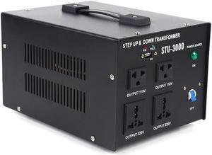 Voltage Converter Transformer, 3000W Step Up/Down Transformer Converter 220V to 110V or 110V to 220V Power Converter, Circuit Break Protection, 5V USB Port, CE Certified (3000W)