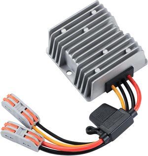 DC 12V Boost to 48V 5A Converter, 12V to 48V DC/DC Step-up Controller with Terminal Block, Waterproof Transformer for Automotive