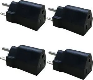 BloomGrow 4 PCS 120V to 240V Black Plug Adapter, 5-15P to 6-15R, NEMA Converter (4 PCS)