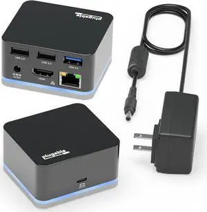 Plugable USB-C Wired Cube Mini Docking Station - Compact HDMI, Gigabit Ethernet, and 3 USB Ports - Works with USB-C, USB4, and Thunderbolt, MacBook, Windows, Chromebook - No Host Charging