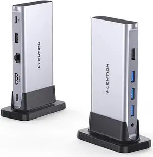 LENTION USB C Docking with 4K@60Hz HDMI, USB 3.0/2.0, Gigabit Ethernet, 100W PD, Aux Adapter for 2023-2016 MacBook Pro/Mac Air/Surface/Steam Deck, More, Stable Driver Certified (CB-D53s, Silver) LENTION USB C Docking with 4K@60Hz HDMI, USB 3.0/2.0, Gigabit Ethernet, 100W PD, Aux Adapter for 2023-2016 MacBook Pro/Mac Air/Surface/Steam Deck, More, Stable Driver Certified (CB-D53s, Silver)