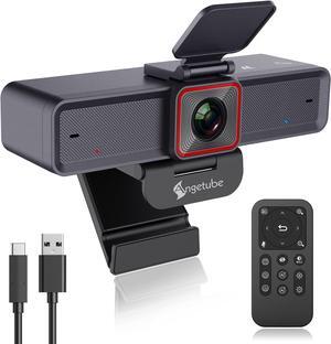 4K AI Webcam: AI-Trackig Web Camera Dual AI Noise-Cancelling Microphones - HDR-Enabled, USB 3.0, Remote Control, Sony_Sensor, Adjutable Field of View, Work with Teams, Zoom, Webex