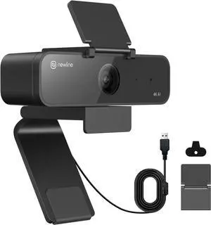 4K Webcam for PC, USB Webcam with Microphone w/ 3 AI Modes, Gesture Control, Auto Focus, 95° Wide Angle, PC Webcam with Zoom for Video Call, Meeting, Gaming