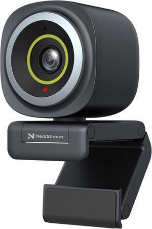 4K Webcam for PC, HDR 1080P 60FPS Streaming Webcam with Noise Canceling Mic, Software Control, 45°-95°Adjustable FOV, Auto Focus, AI Framing, Works with Google Meet/Zoom/Skype (V08AF)