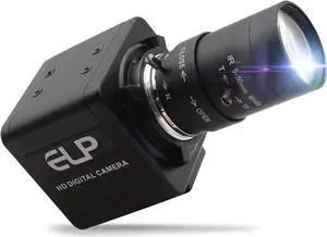 1080P Webcam 5-50mm Varifocal Lens USB Camera HD 2MP 0.01Lux Low Illumination IMX322/IMX323 Sensor Industrial Camera H.264 Webcamera PC Webcam for Raspberry PI Windows Android Linux MAC