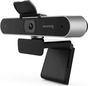 Webcam with 1080p Wide Angle Autofocus Streaming,Privacy Cover, Noise-Reduction Microphone and Auto Light Correction Web Camera for Video Calling/Recording, Desktop/Laptop/Mac