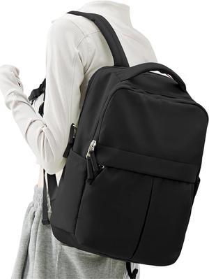 Black Laptop Backpack for Women Men Gym Work Backpack Casual Daypack Backpacks Travel Backpack for Traveling on Airplane Lightweight College Teacher Backpacks for Women