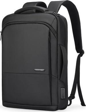 Muzee 3in1 Slim Business Backpack Laptop Backpack For Men with Executive Briefcase Casual Daypack Fits 15.6 Inch Laptop USB Port Black