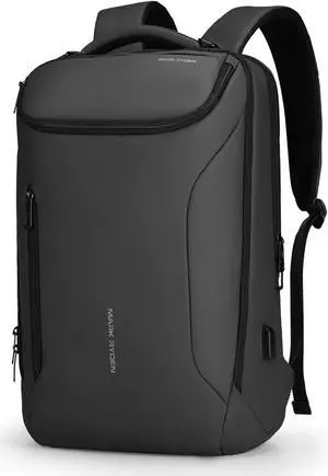 Muzee Business Backpack for Men,Waterproof and Travel Laptop Backpack with USB Charging, Fits 17 Inch Laptop and Tech Gear