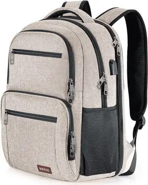 BIKROD Backpack for Girls Women, School Backpack for Teen Boys, Lightweight Casual High School Bookbag, Daily-use Travel Laptop Backpack with USB Charging Port Fits 15.6 Inch Notebook