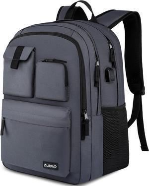 Backpack for Men & Women, Backpacks for School Teen Boys & Girl, Student Bookbag 15.6 inch Laptop Compartment with USB Charging Port for High Middle School, Black Travel Casual Bag