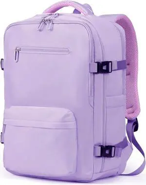 SHRRADOO Travel Laptops Backpack for Women Men, Casual Work Bag 17inch High School College Backpack Airline Approved Backpack for Hiking Business (Light Purple)
