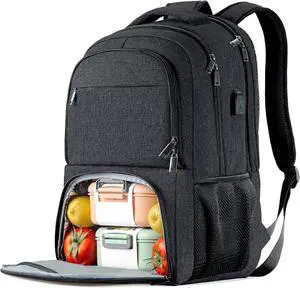 Lunch Backpack, Insulated Cooler Lunch Bag Backpack, Large School Backpacks for Teen Boys Water Resistant Back Pack Gift for Men Fit 17 Inch Laptop,