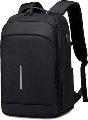 Mens Laptop Backpack for Work, 15.6 Inch Business Computer Backpack with USB Port, Waterproof Slim Daypacks College Travel Backpack Laptop Bag for Men Women, Black